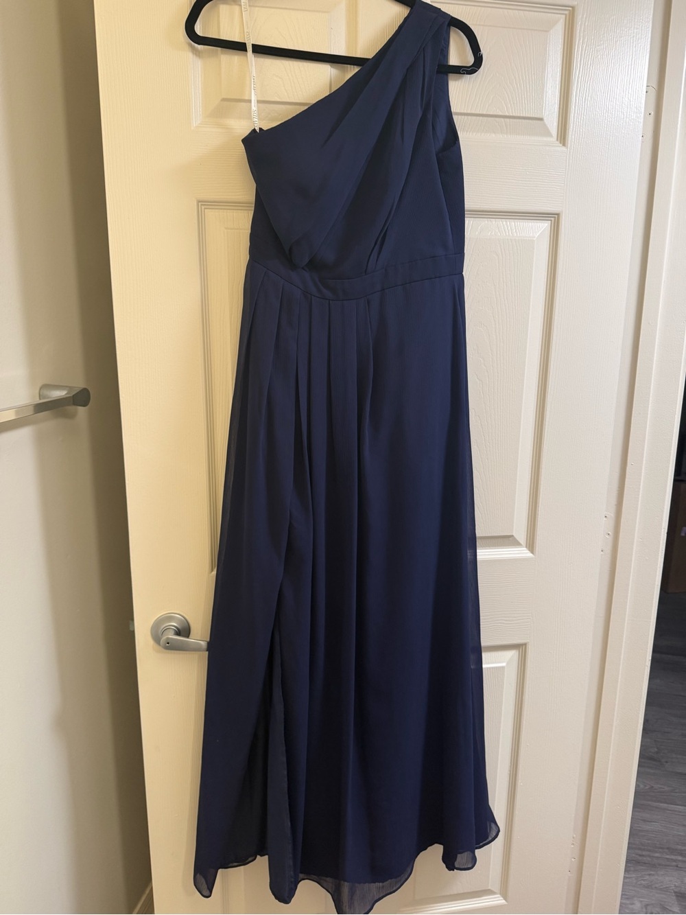 One-shoulder david’s bridal dress